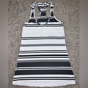 Lululemon Cool Racerback Tank | Groovy Stripe Static Wave Dune Grey White Black